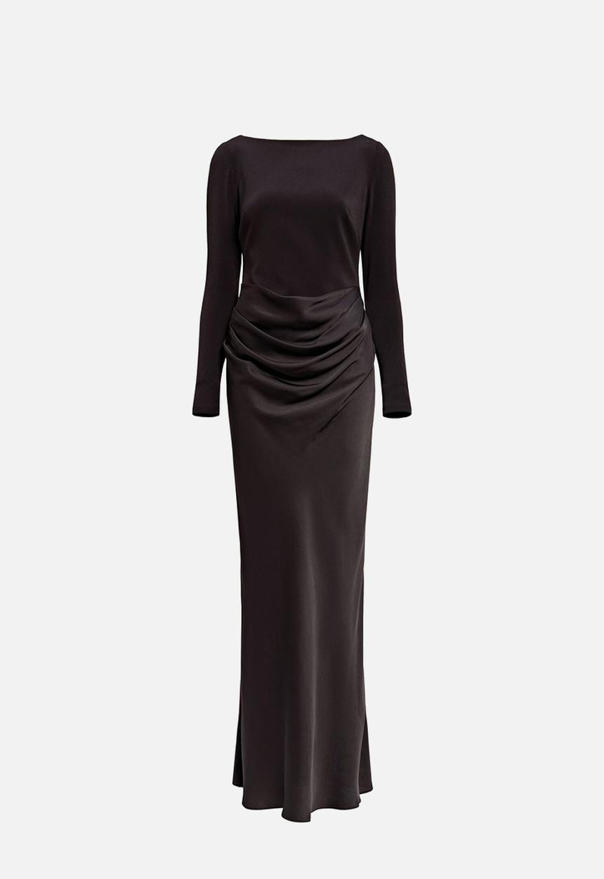 forever new long sleeve maxi dress Forever 21 Crepe Peasant-Sleeve Maxi Dress Pale Mauve X-Small at Amazon  Women's Clothing store