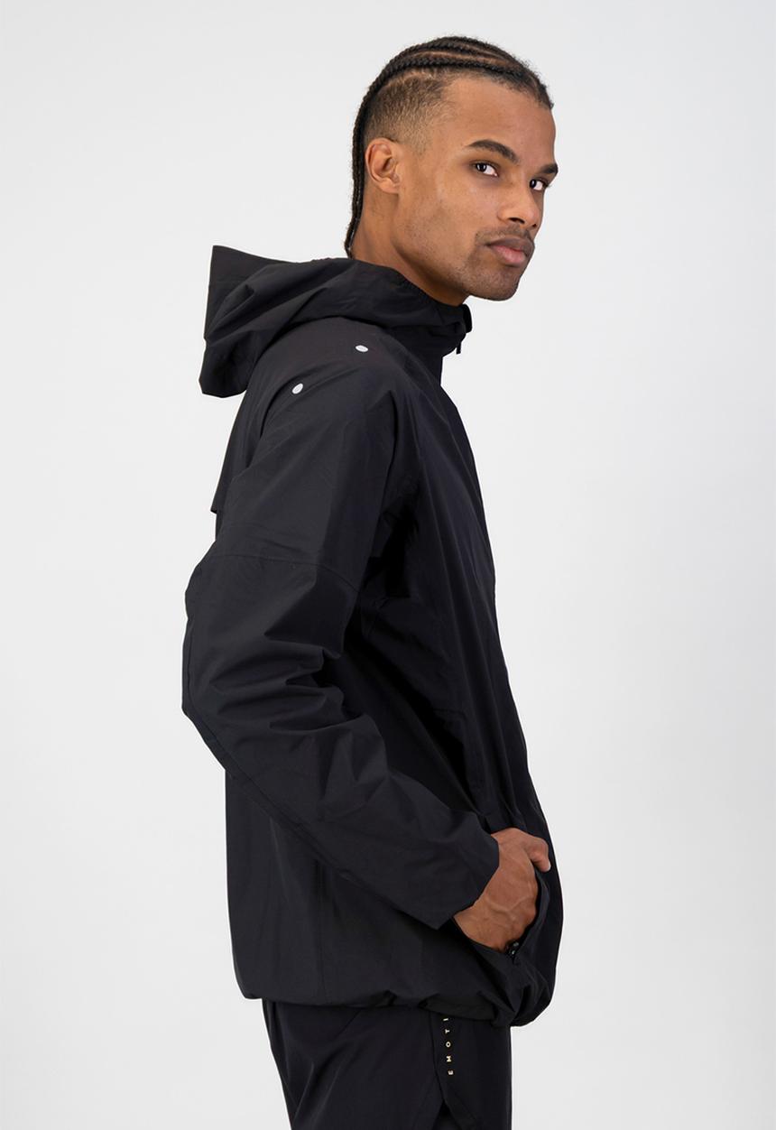 Burnt  - Fundamental men's waterproof jacket - black