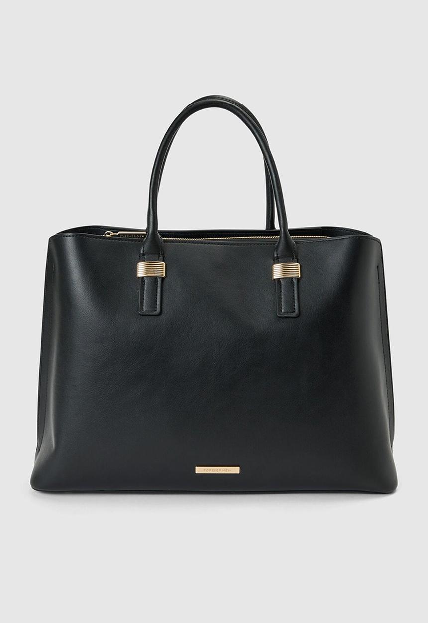 Forever New - Kate laptop metal detail tote bag in black