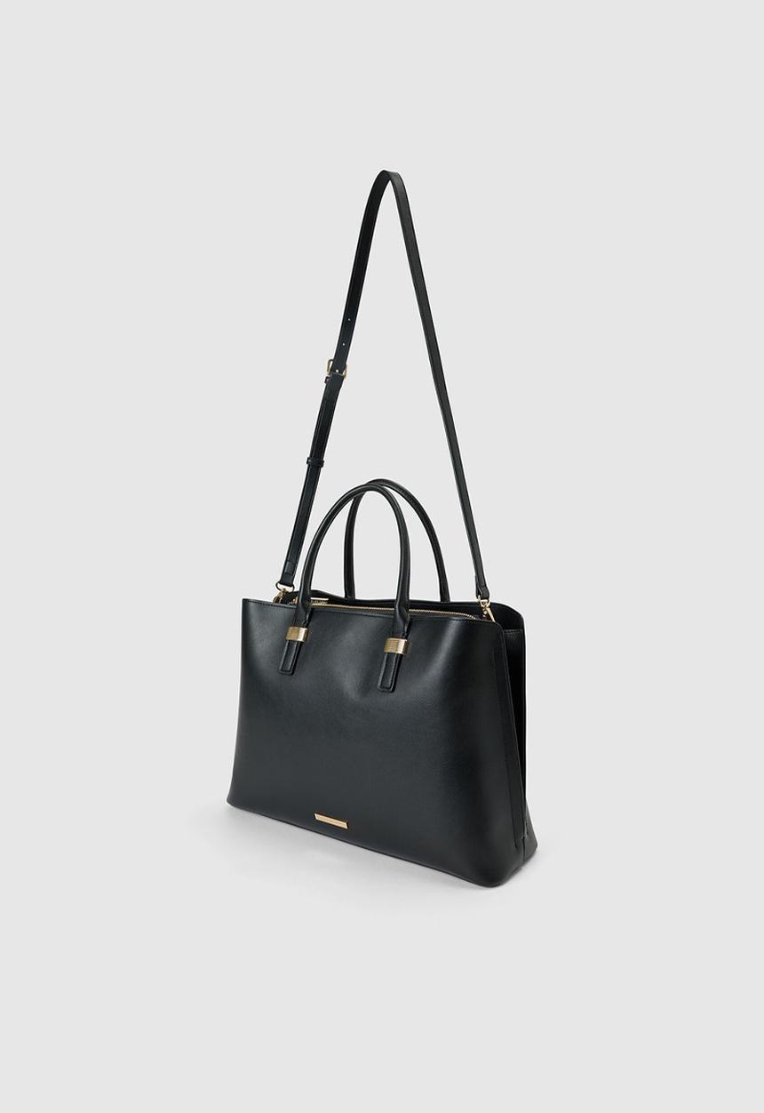 Forever New - Kate laptop metal detail tote bag in black