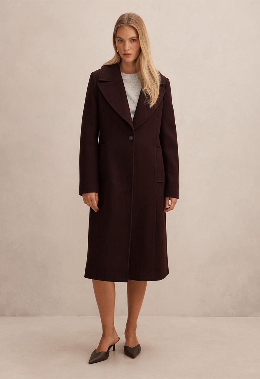 Forever New - Danielle Single Breasted Coat in Berry