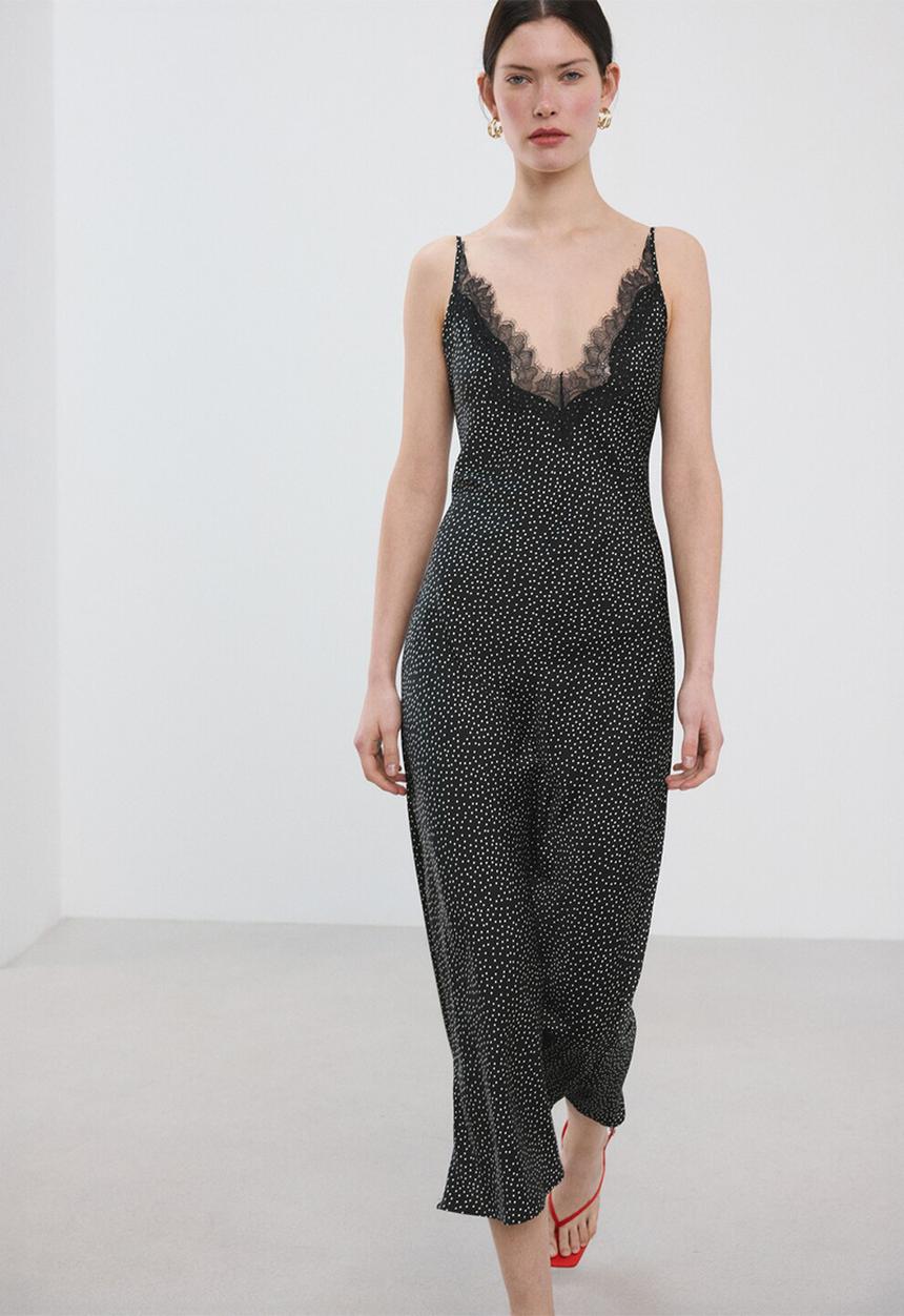 MANGO - Dress silver2 - black