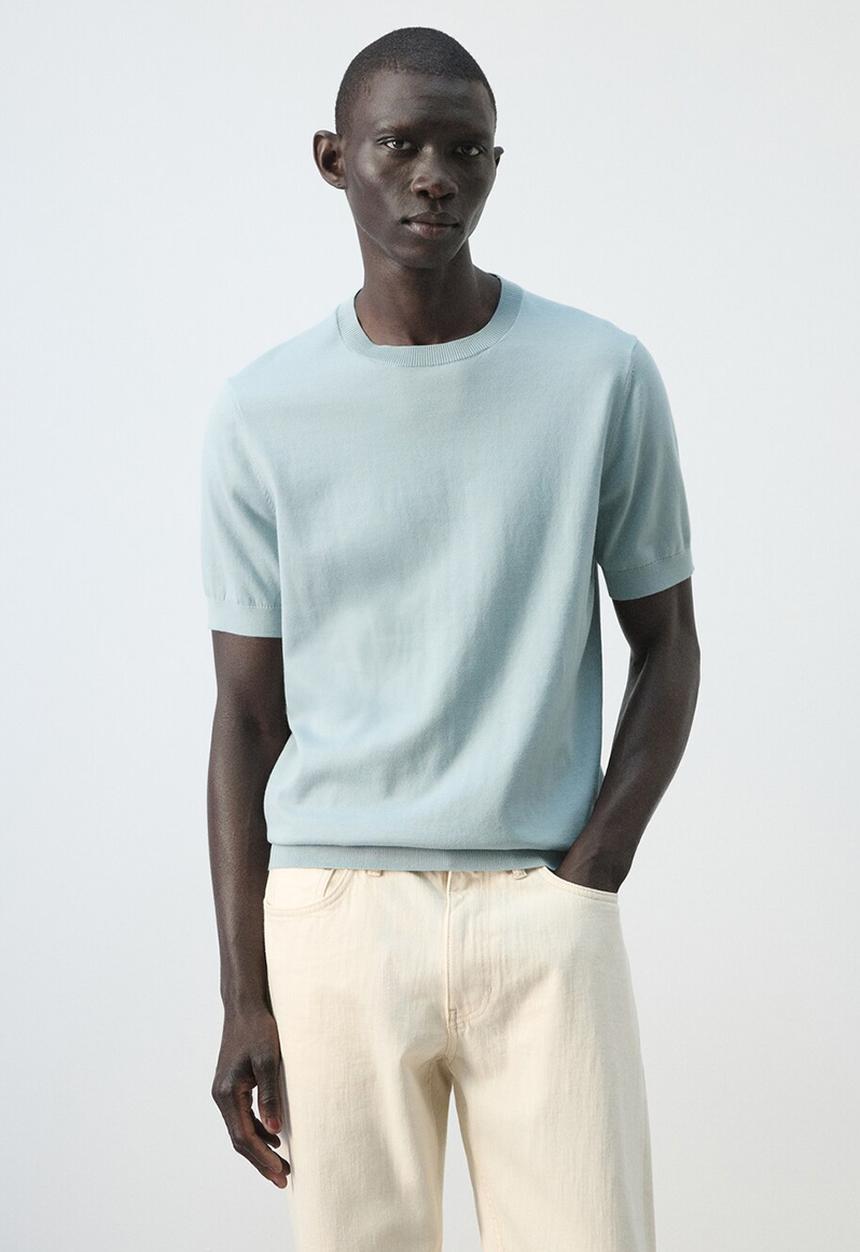 MANGO - T-Shirt Arraona - Turquoise