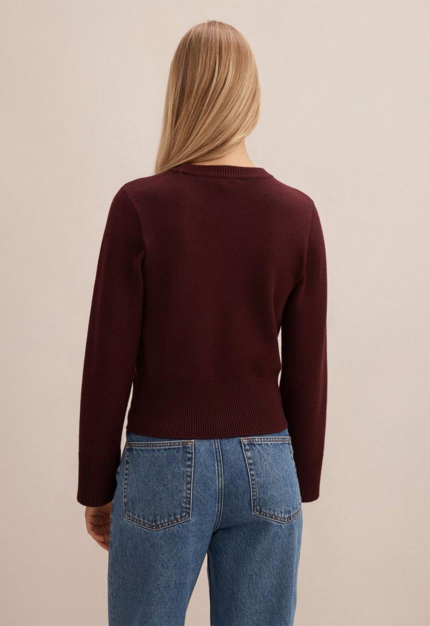 Forever New - Ella Wide Sleeve Sweater in Deep Wine
