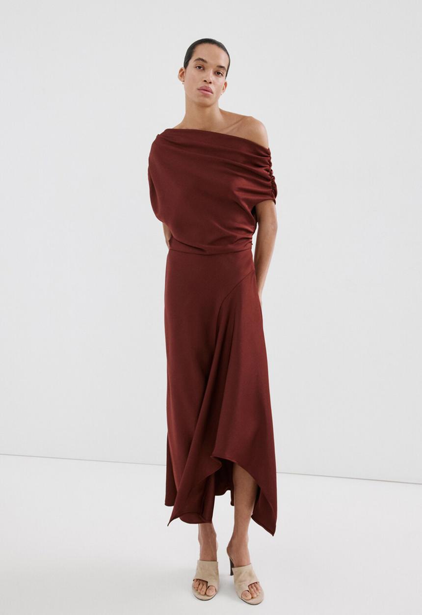 MANGO - Dress mery3 - dark red
