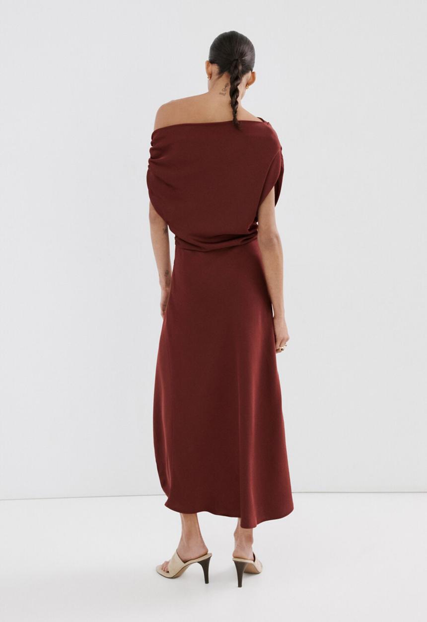 MANGO - Dress mery3 - dark red