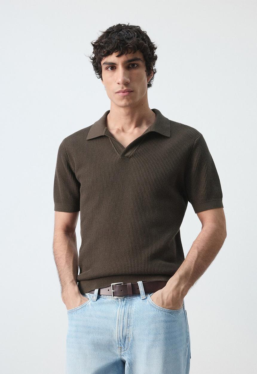 MANGO - Polo Shirt Salas - Dark Brown