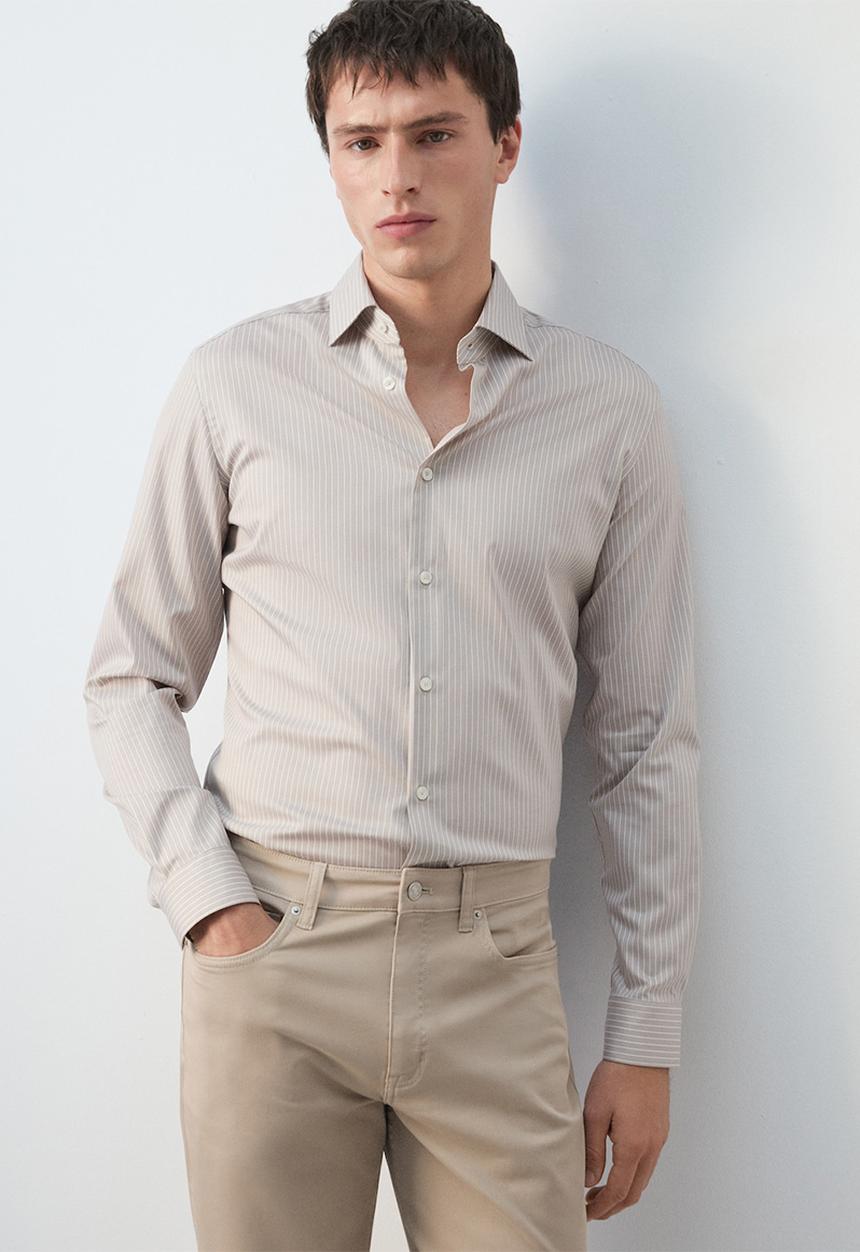 MANGO - Shirt Fer - Sand