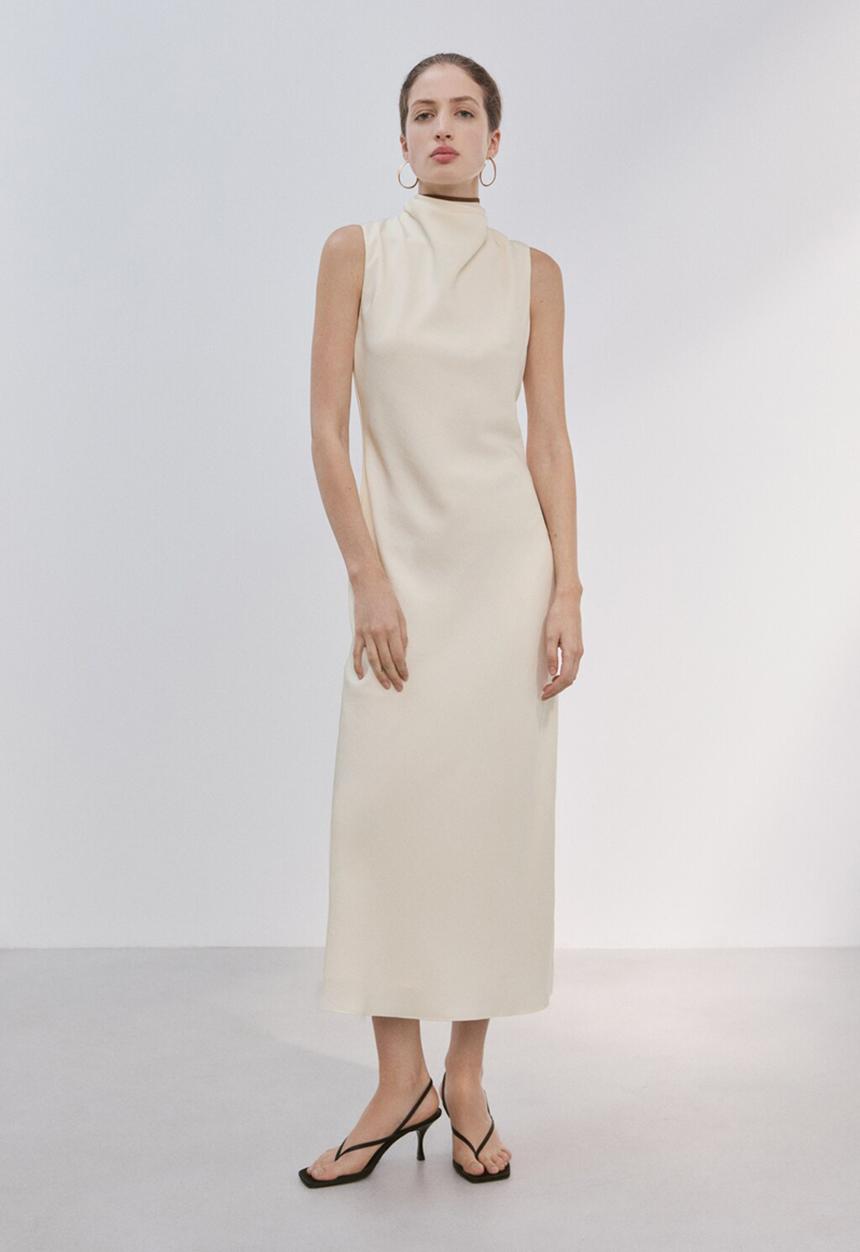 MANGO - Dress carine - light/pastel yellow
