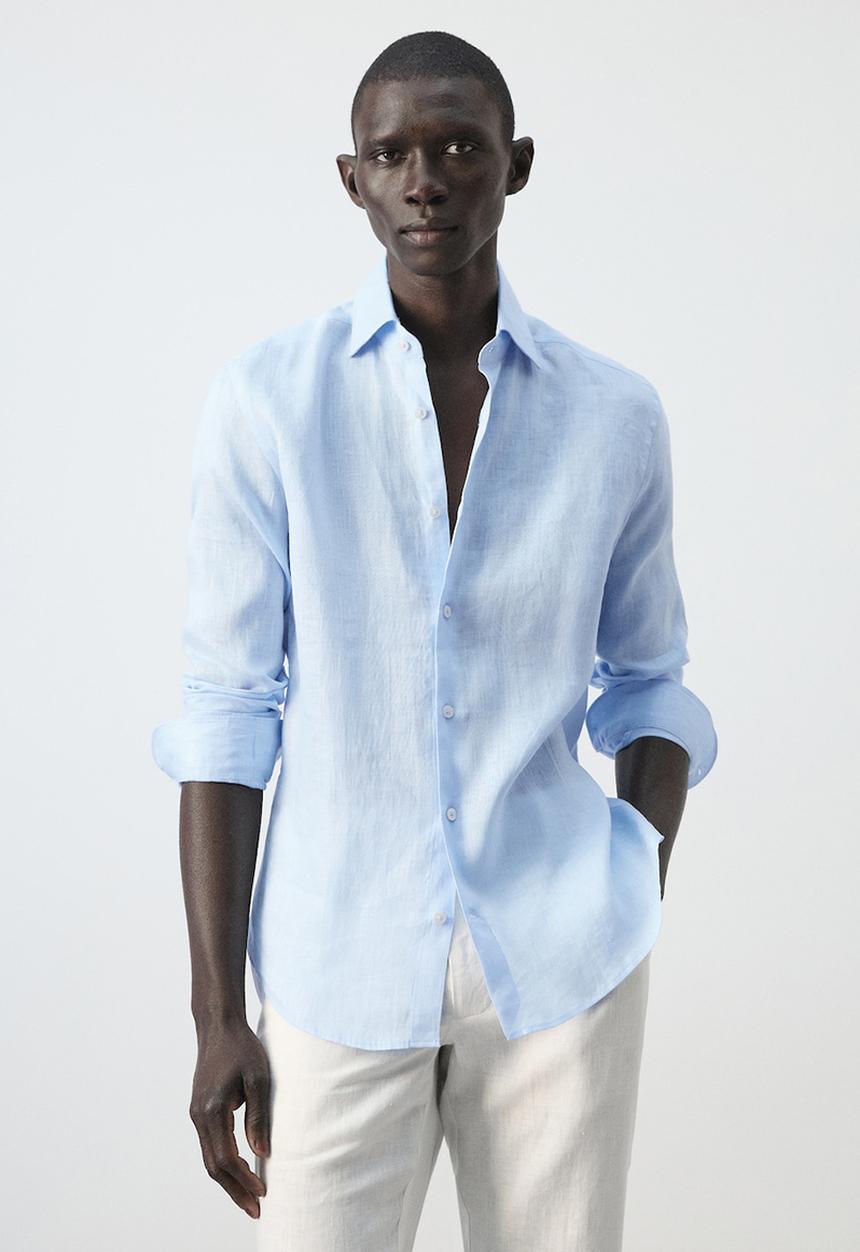 MANGO - Shirt Tucan - Sky Blue