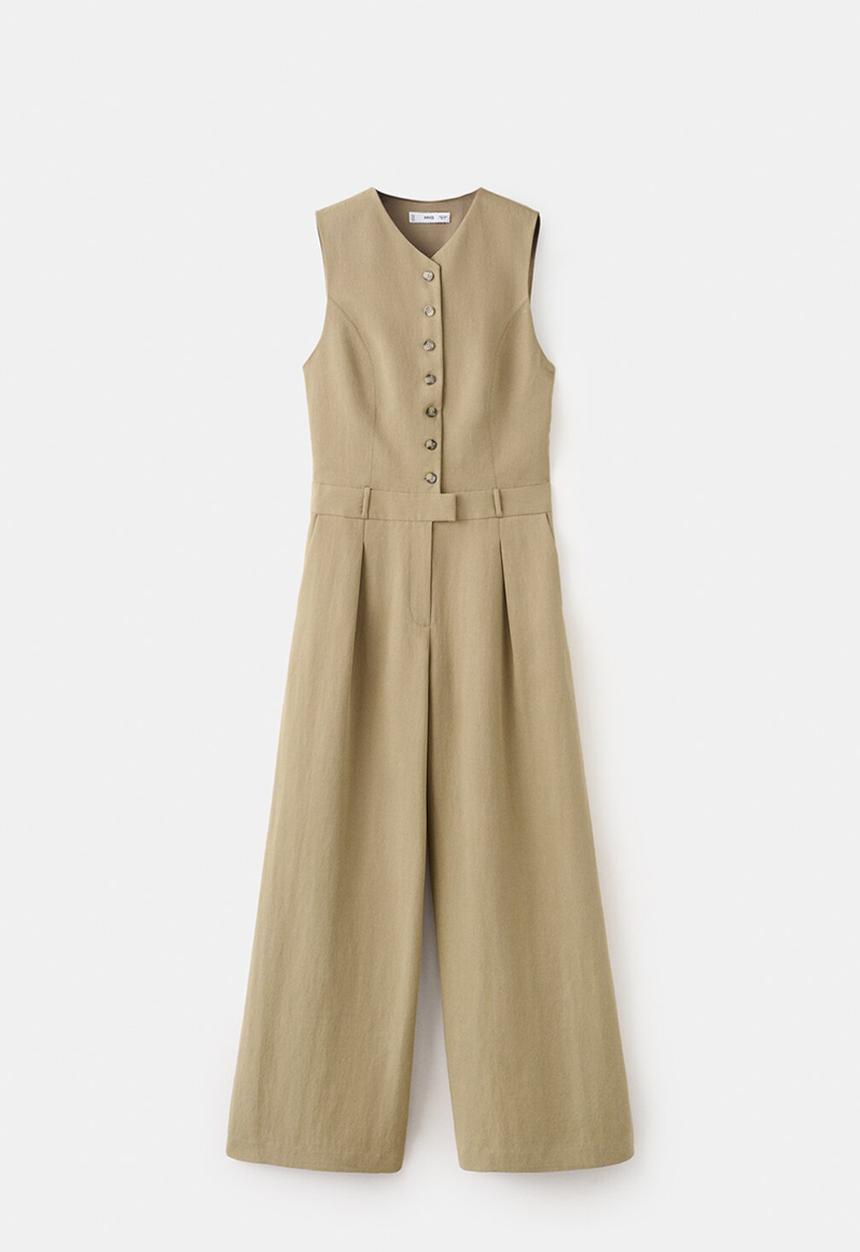 MANGO - Jumpsuit cole - beige/khaki