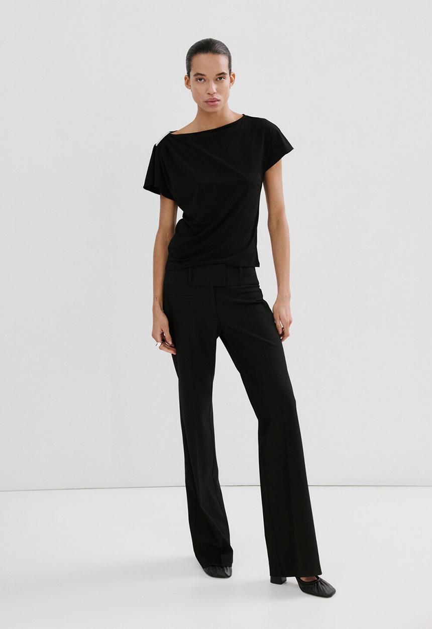 MANGO - T-shirt milena - black