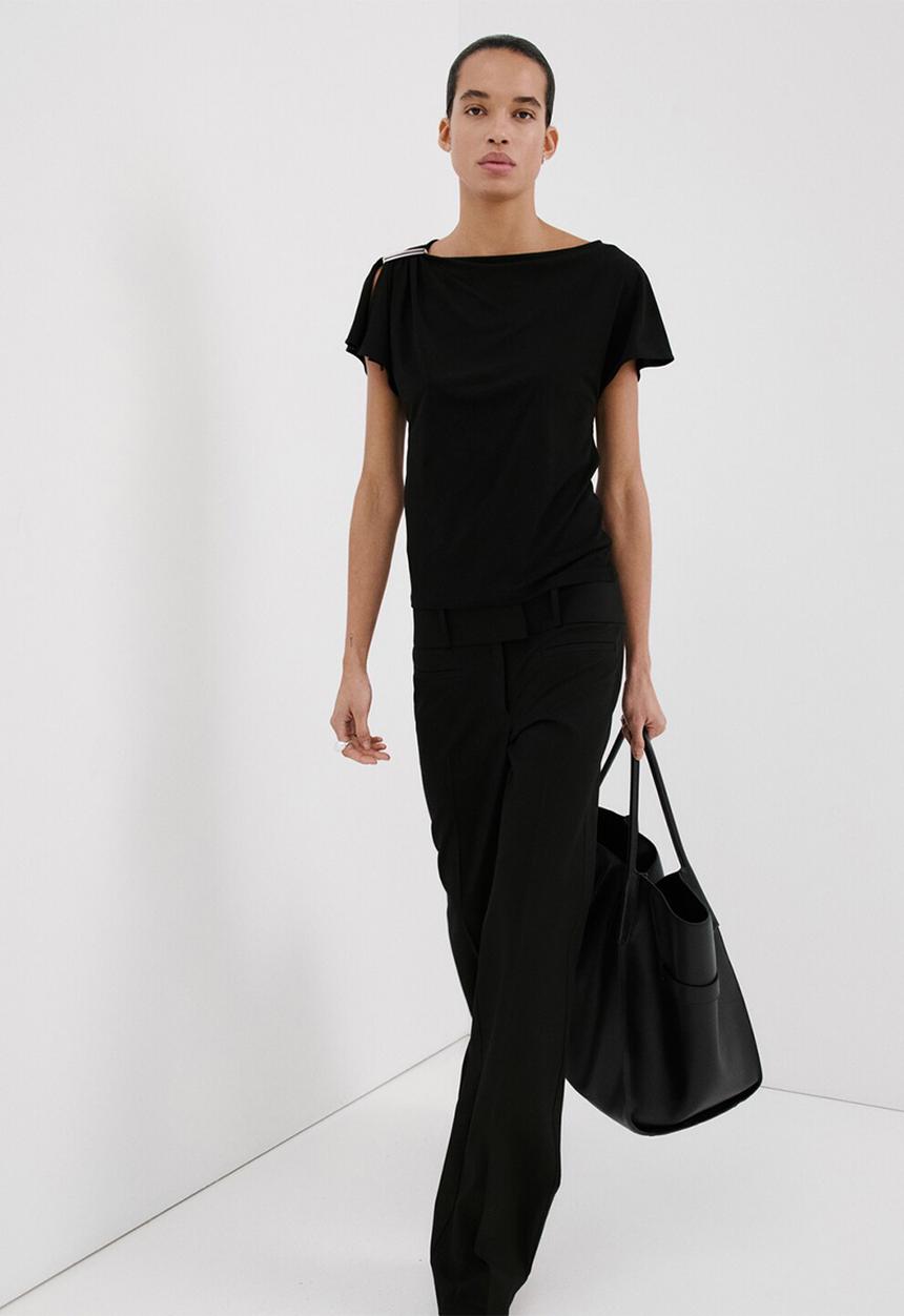 MANGO - T-shirt milena - black