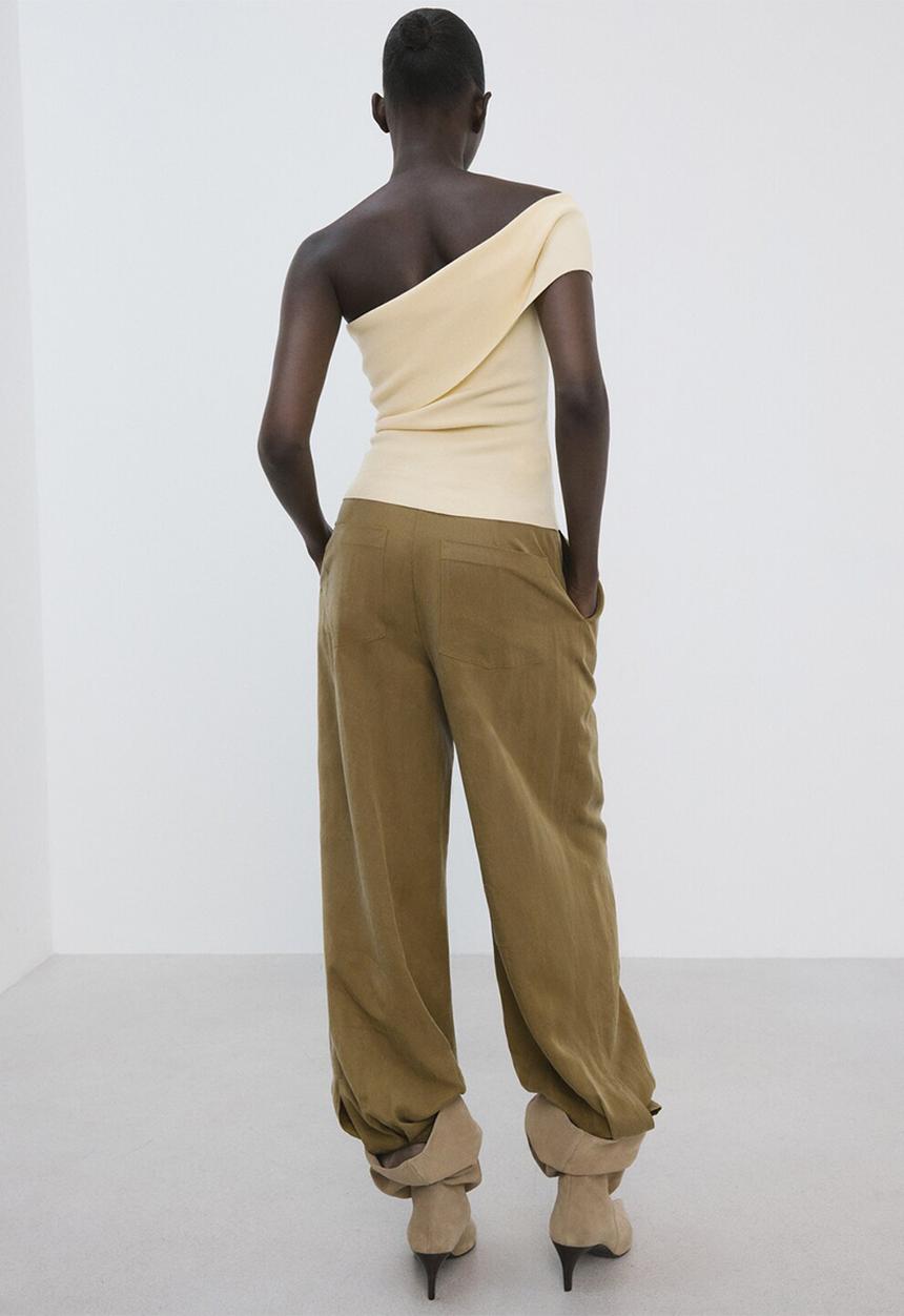 MANGO - Top gabriete - light pastel yellow