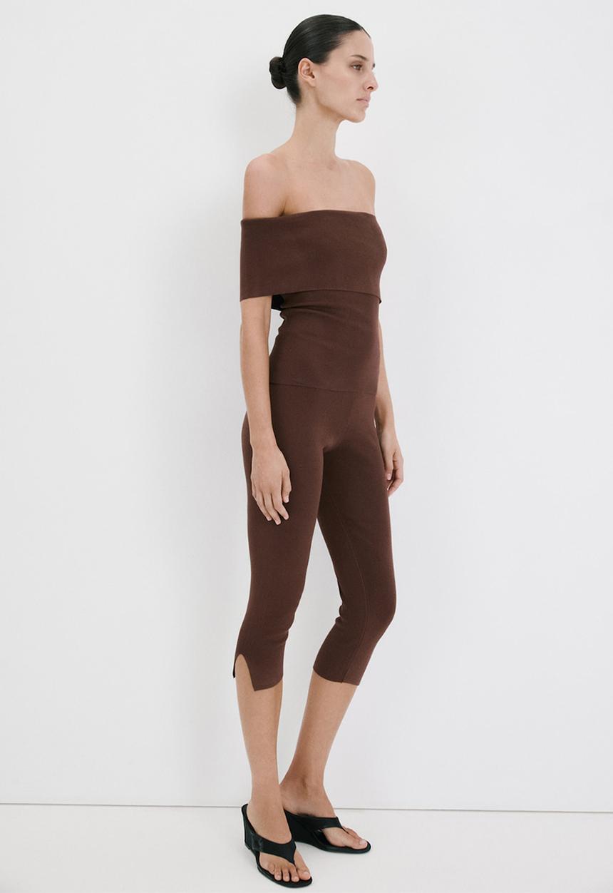 MANGO - Top gabriete - dark brown
