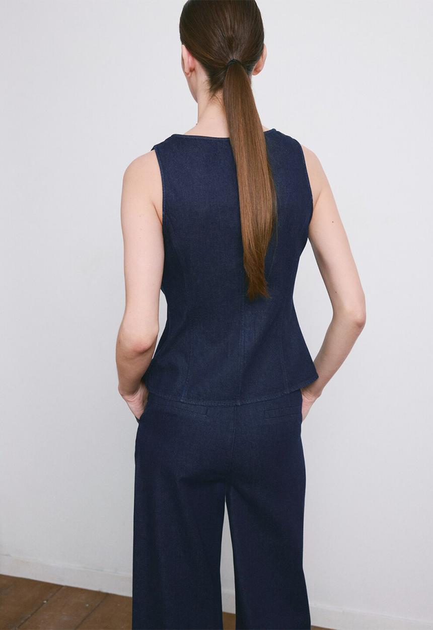 MANGO - Top avery - open blue