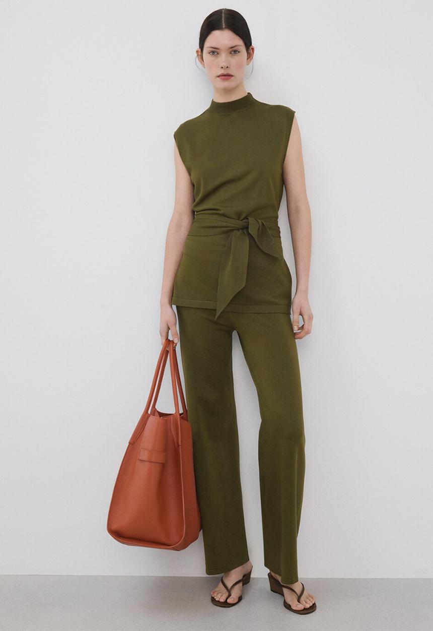 MANGO - Trousers ostrich - beige/khaki