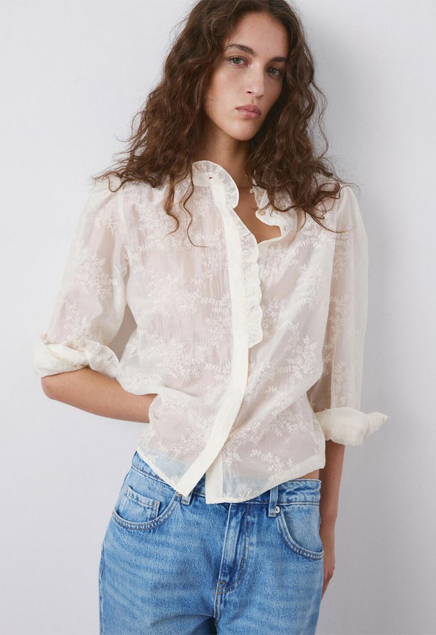 MANGO - Blouse filcaya - light beige