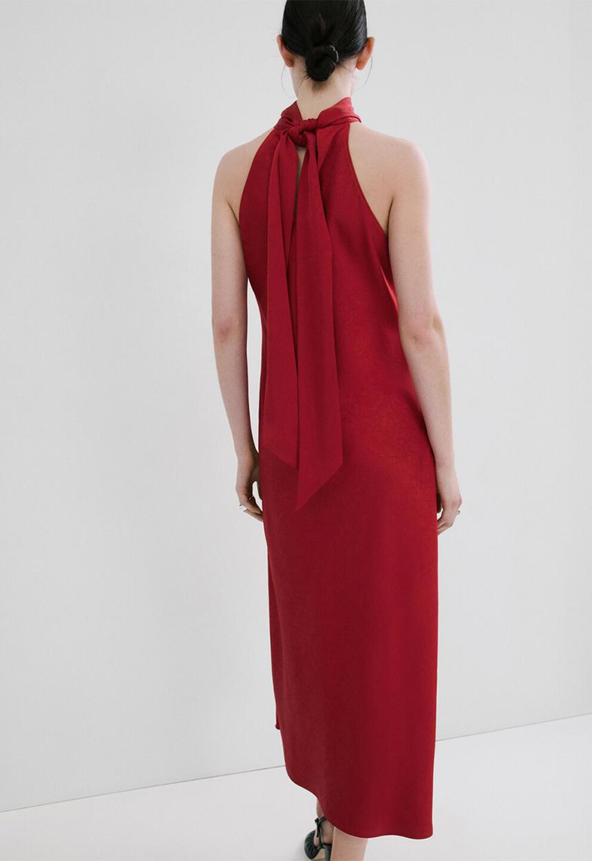 MANGO - Dress choco - red