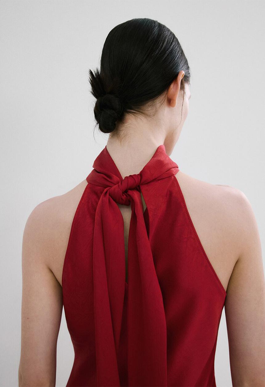 MANGO - Dress choco - red