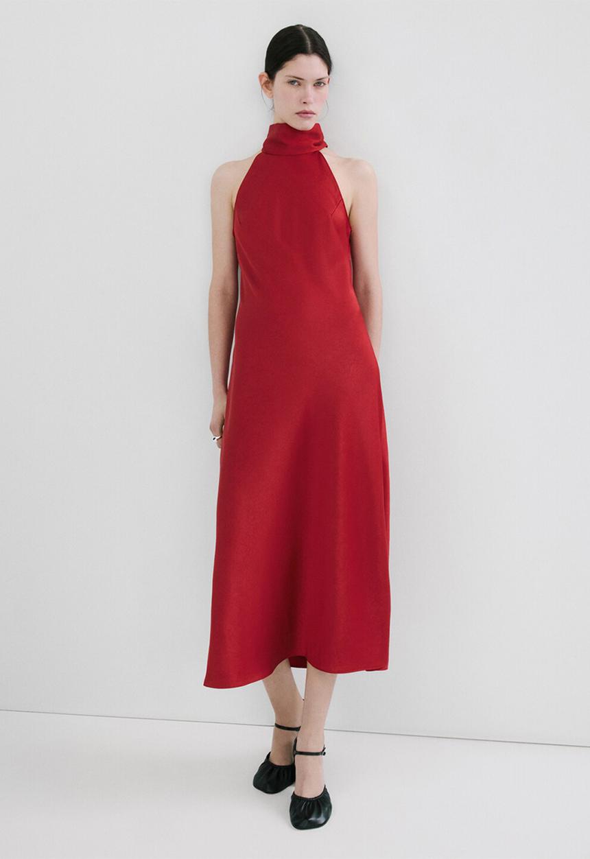 MANGO - Dress choco - red