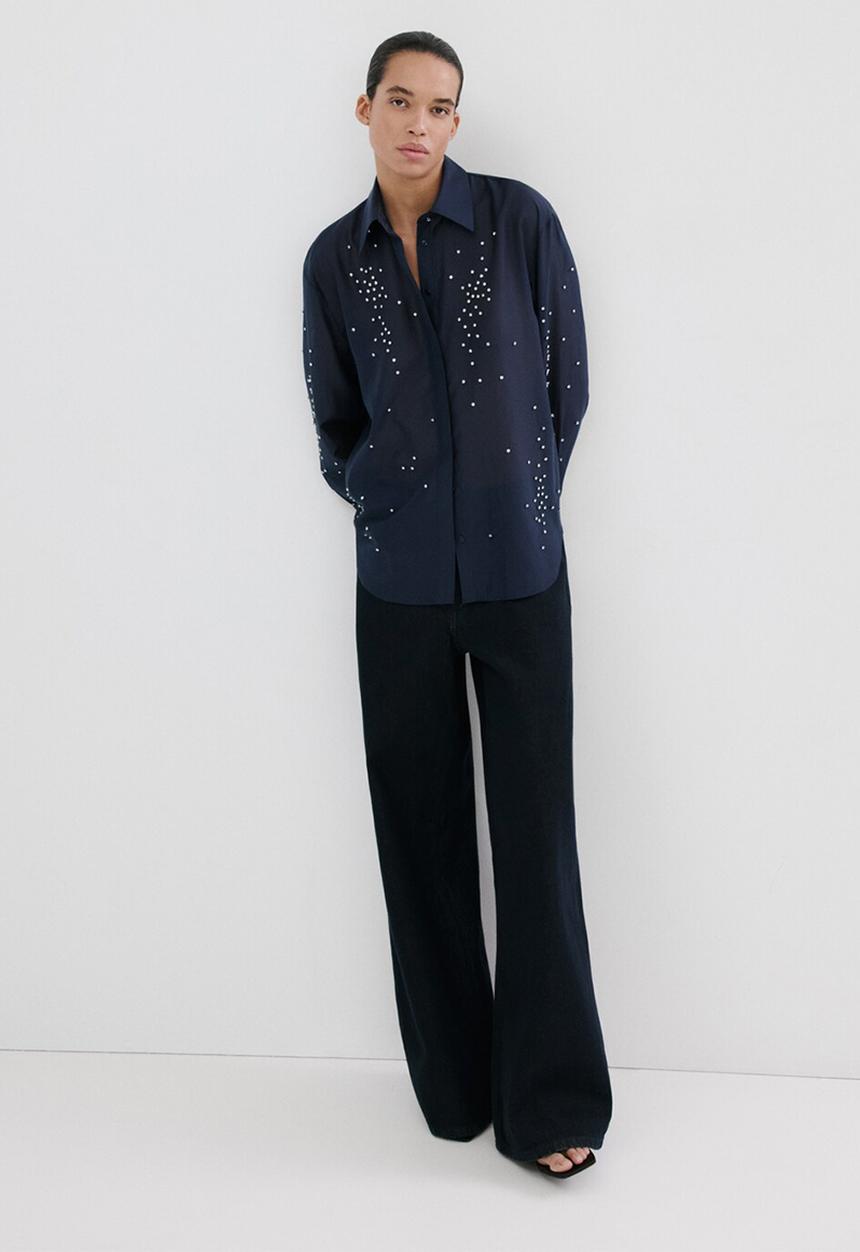 MANGO - Shirt smokey - navy