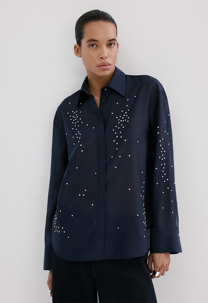 MANGO - Shirt smokey - navy