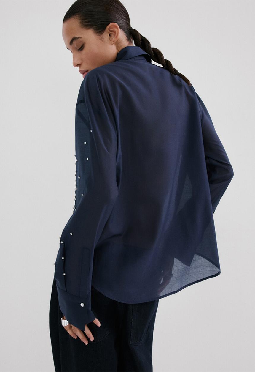 MANGO - Shirt smokey - navy
