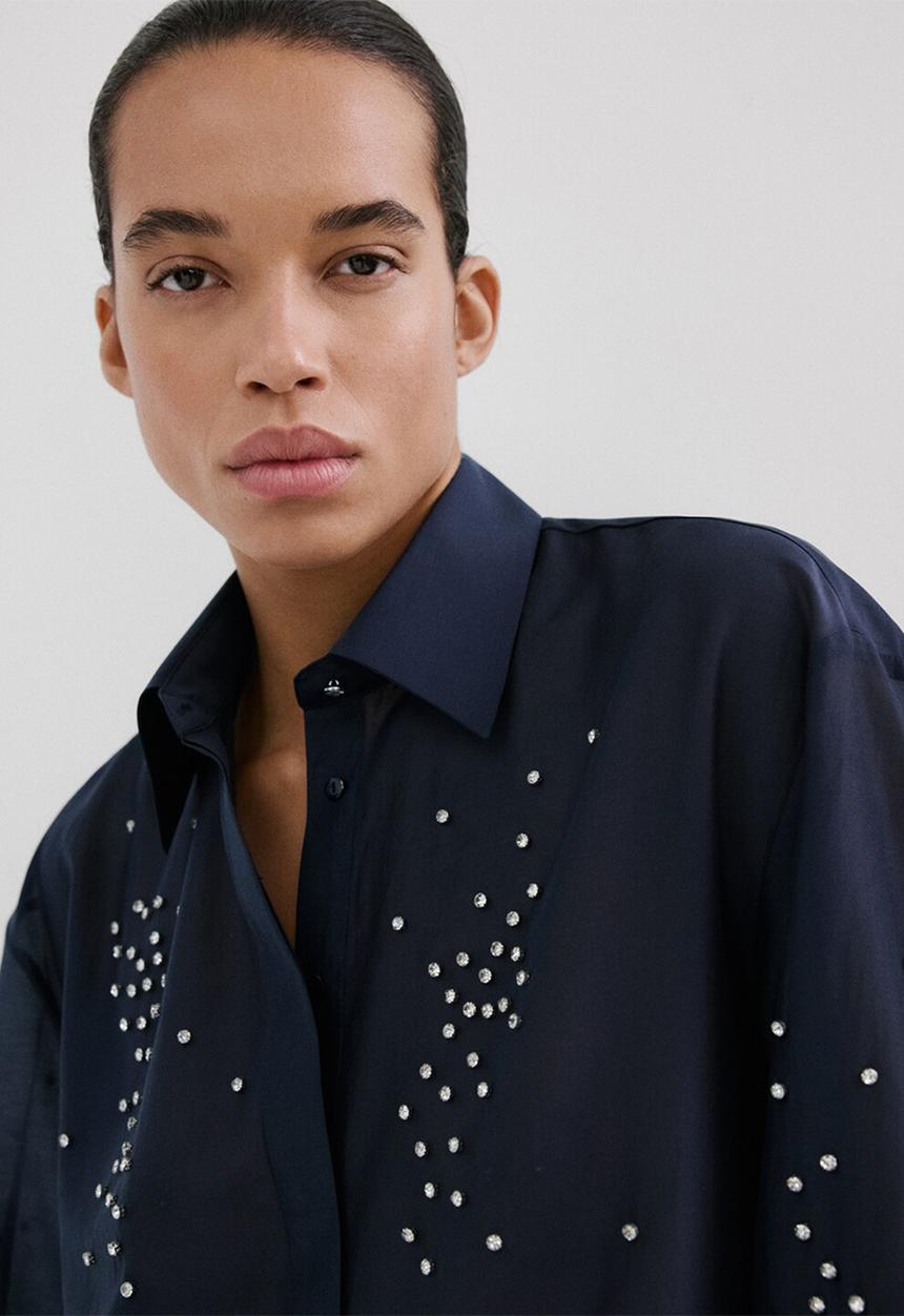 MANGO - Shirt smokey - navy