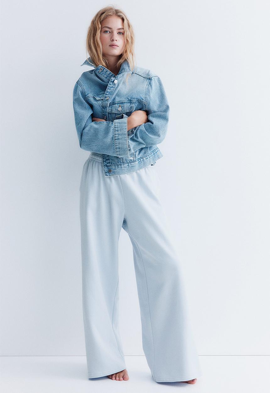 Wide joggers - light blue - 1234729057