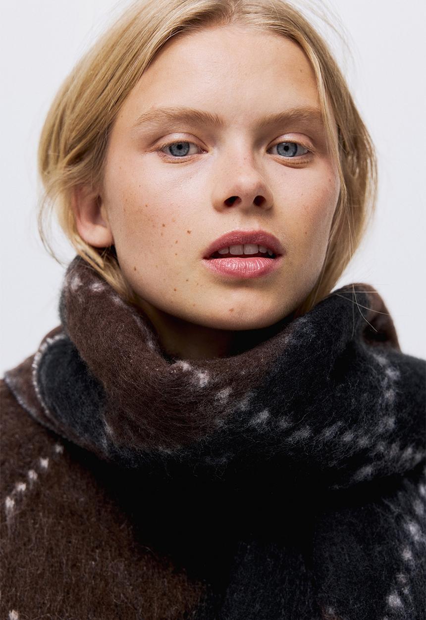 H&M - Fringed scarf - brown/checked