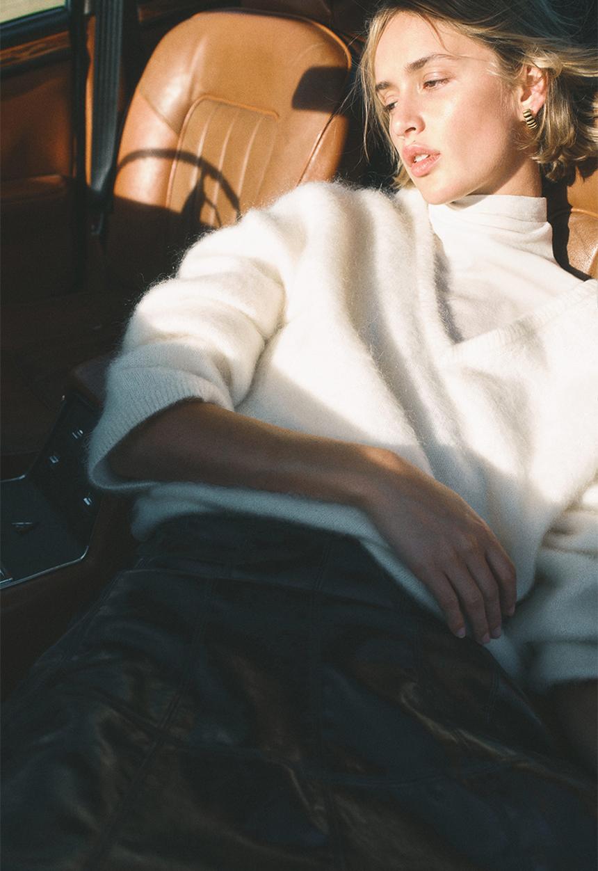 H&M - Oversized mohair-blend jumper - cream