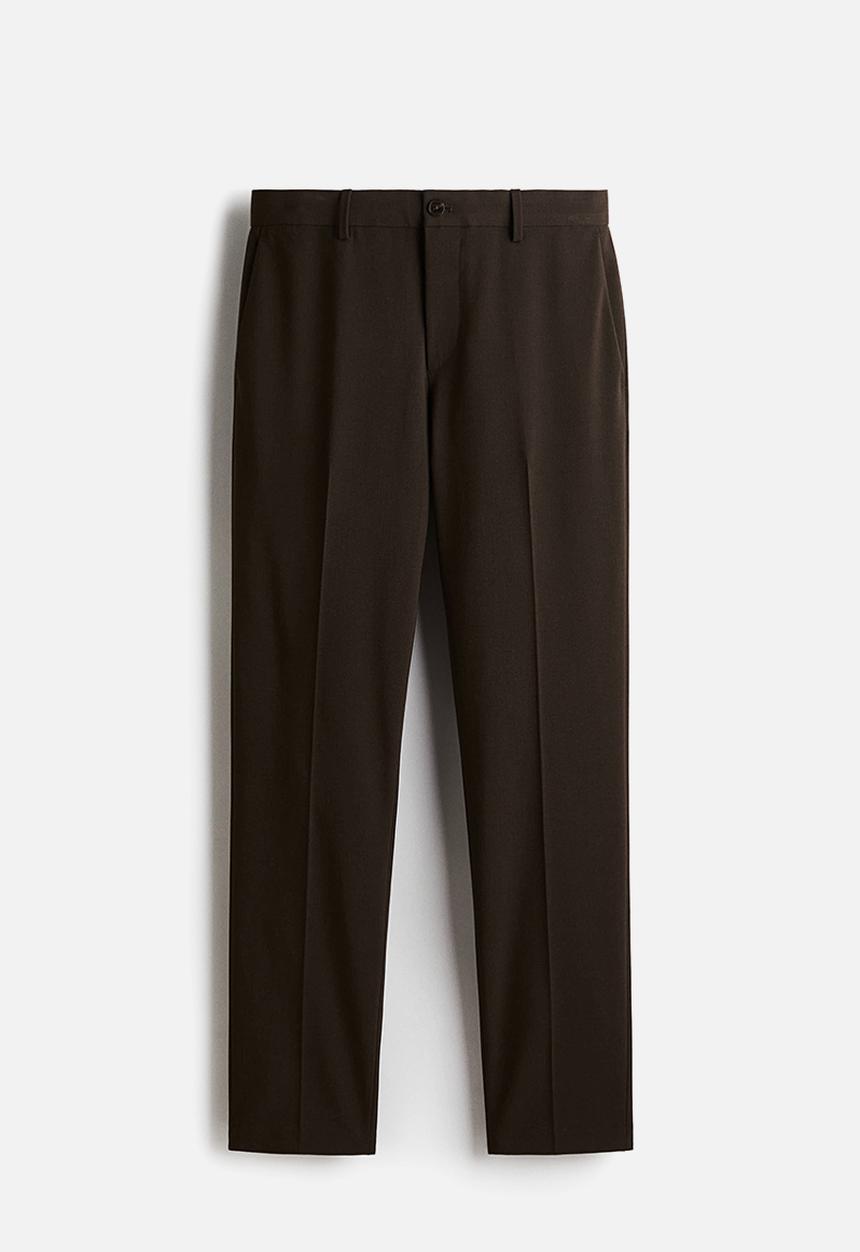 H&M - Slim fit tailored trousers - dark brown
