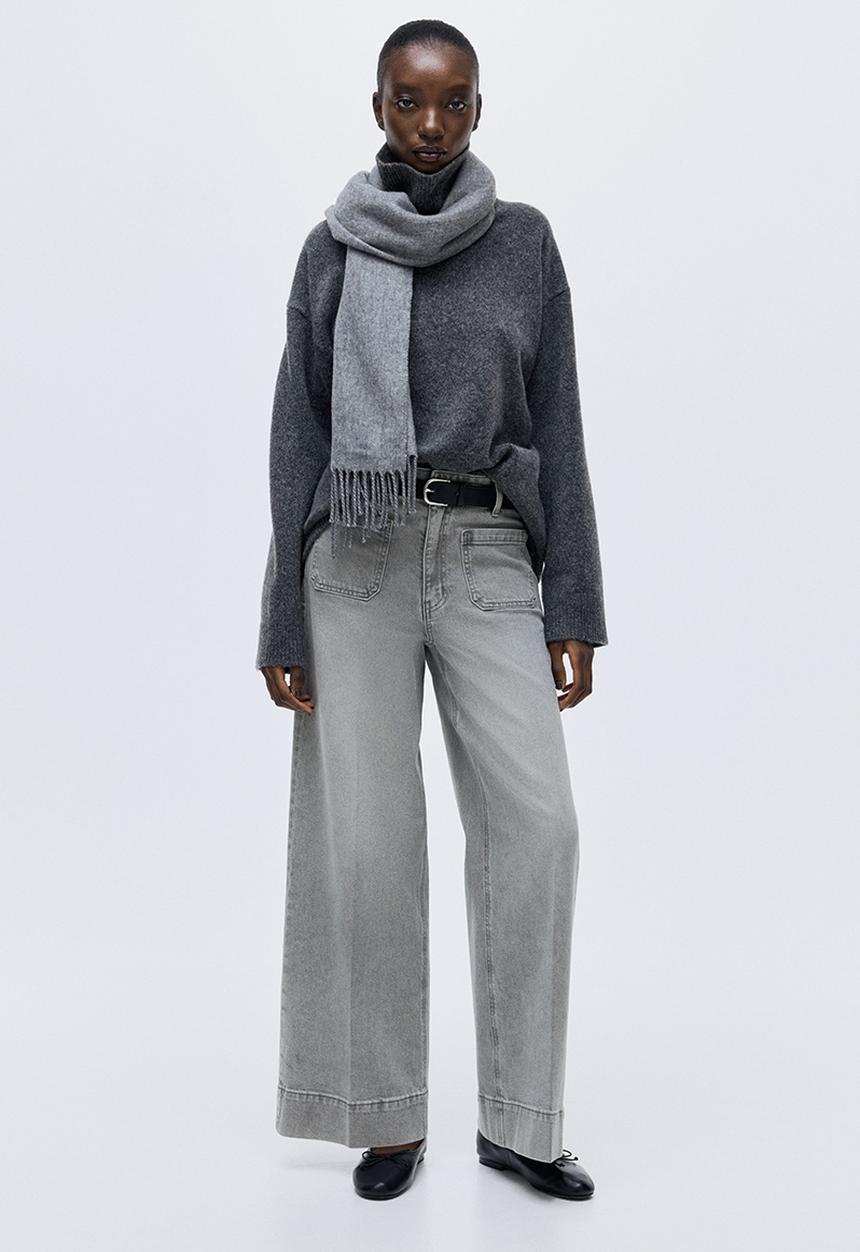 H&M - Wide high jeans - grey