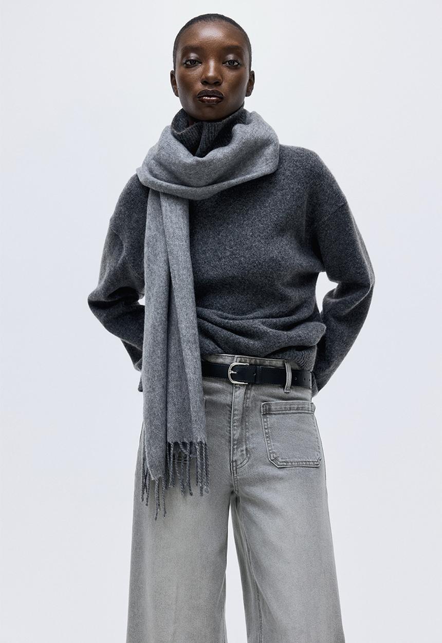 H&M - Wide high jeans - grey