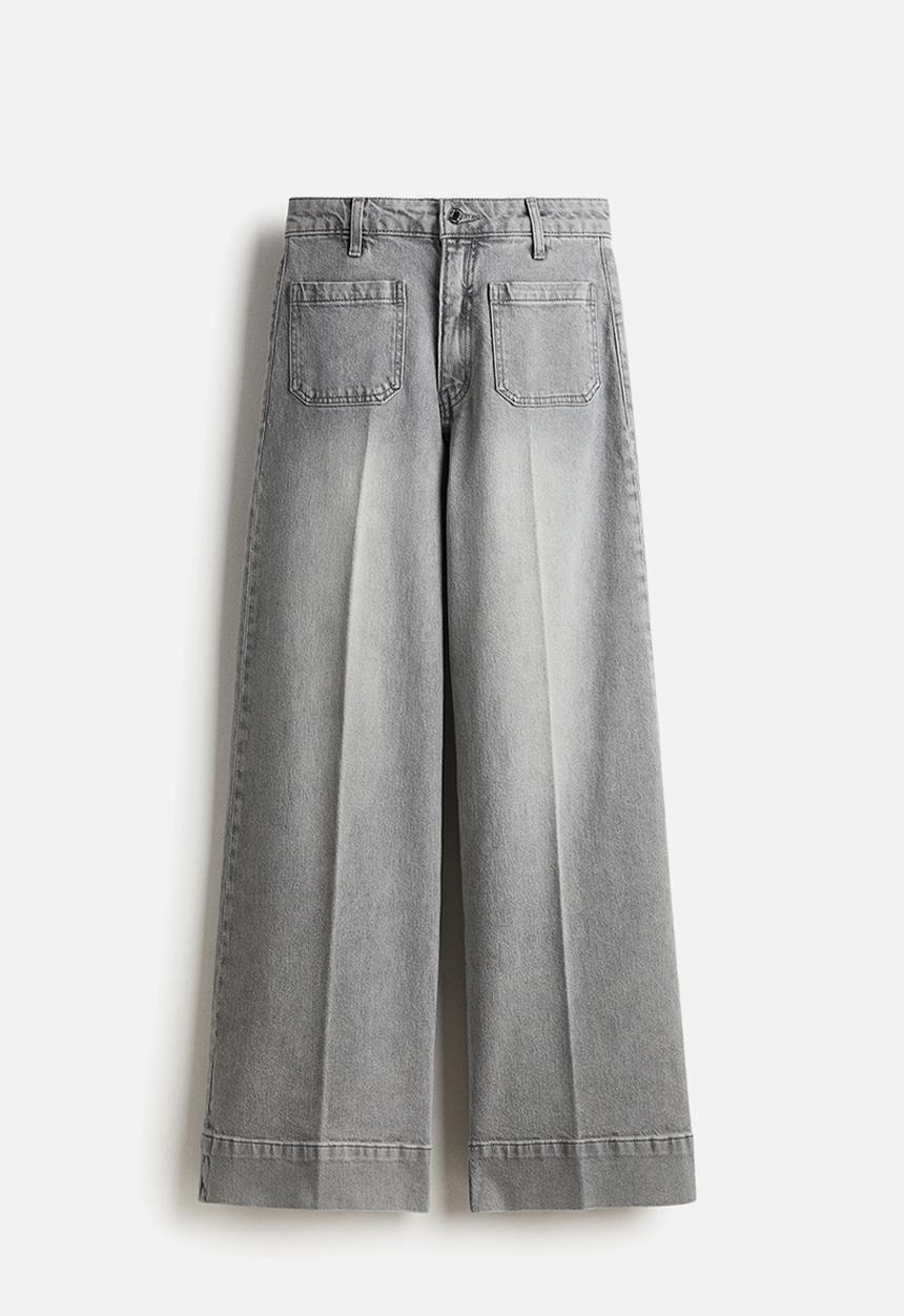 H&M - Wide high jeans - grey