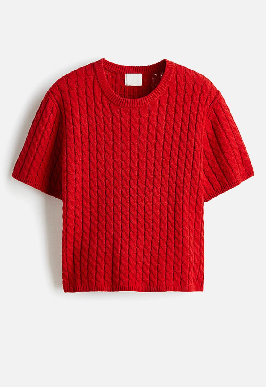 H&M - Cable-knit jumper - bright red