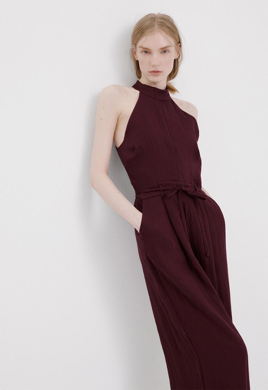 MANGO - Jumpsuit barrel2 - dark red