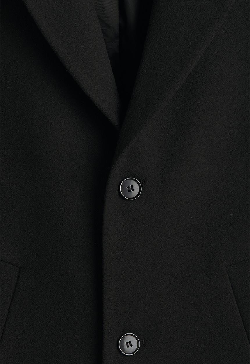 H&M - Single-breasted wool-blend coat - black