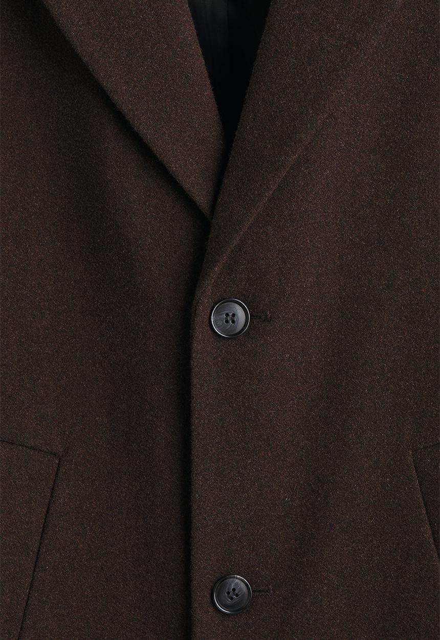 H&M - Single-breasted wool-blend coat - dark brown