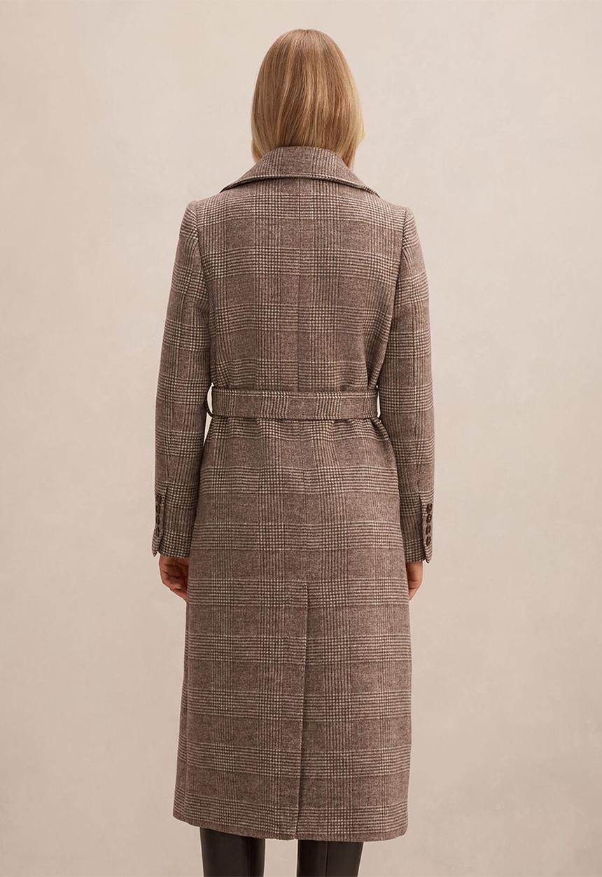 Forever New - Charlie Check Coat in Mid Brown Check Set