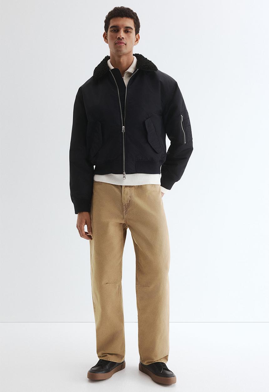 H&M - Loose fit nylon bomber jacket - dark blue