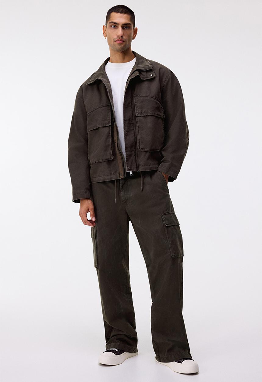 H&M - Cotton canvas jacket - dark khaki green