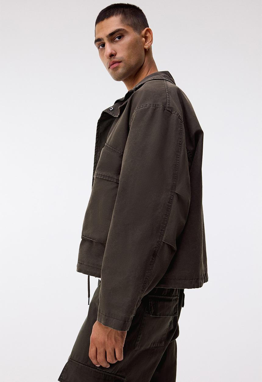 H&M - Cotton canvas jacket - dark khaki green