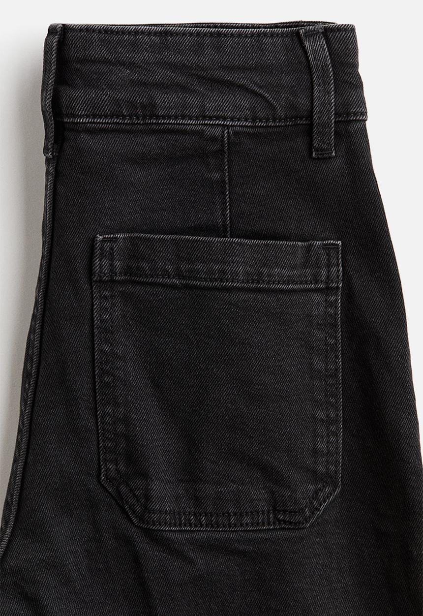 H&M - Wide high jeans - dark denim grey
