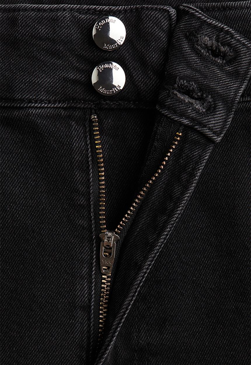 H&M - Wide high jeans - dark denim grey