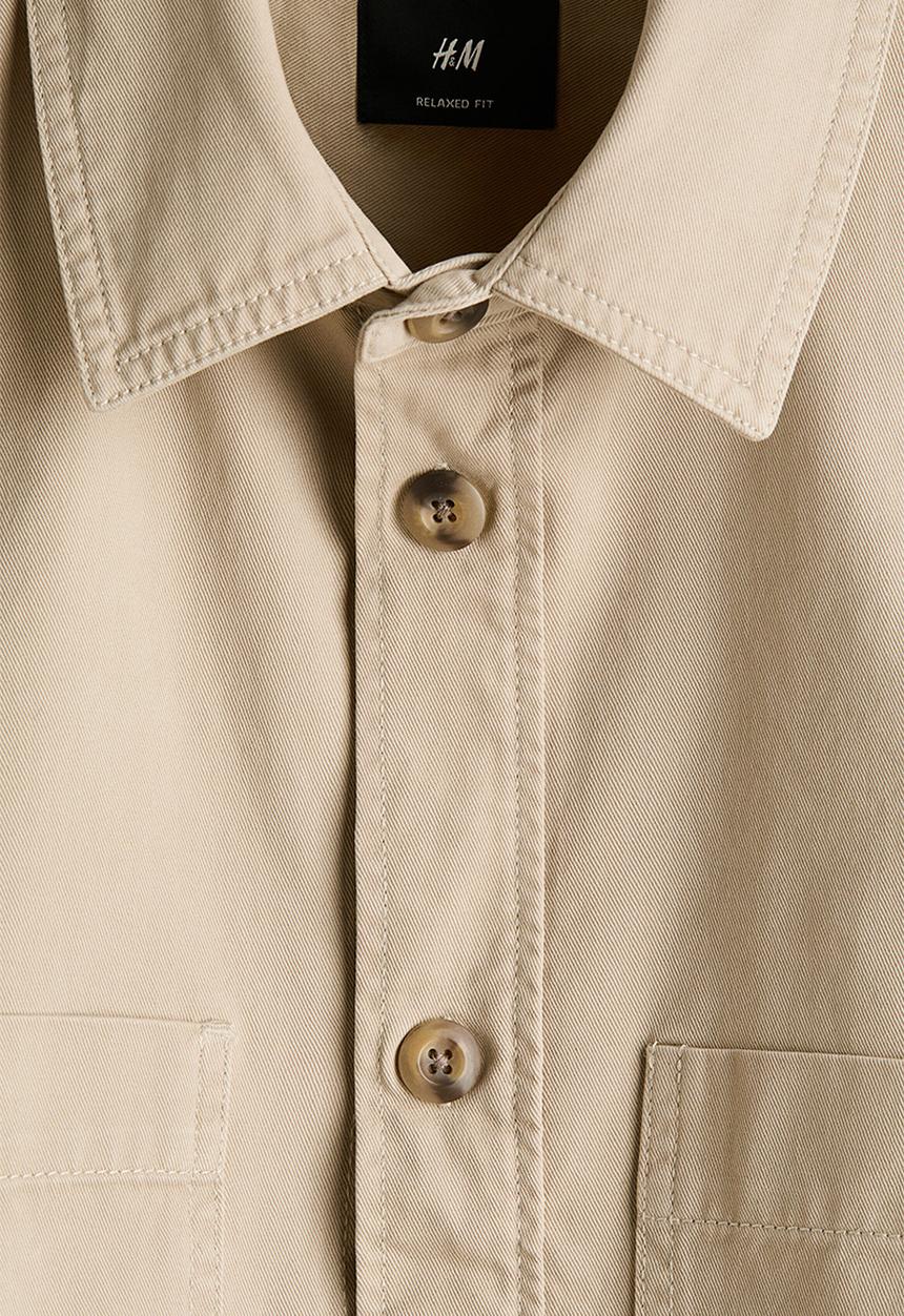 H&M - Relaxed fit twill overshirt - beige
