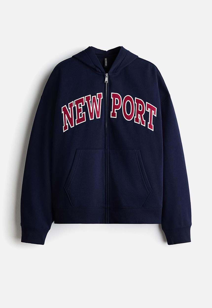 H&M - Zip-through hoodie - navy blue/newport