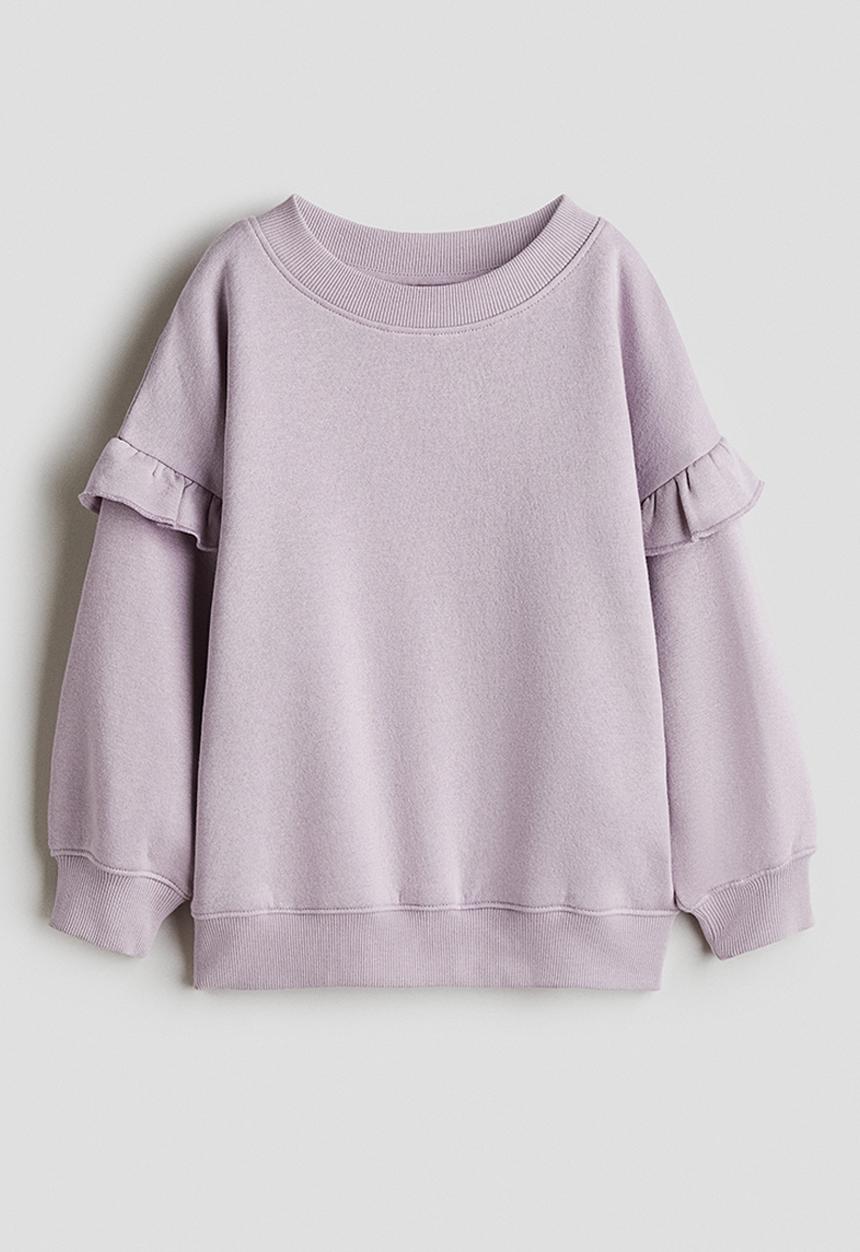 H&M - Frilled sweatshirt - light purple