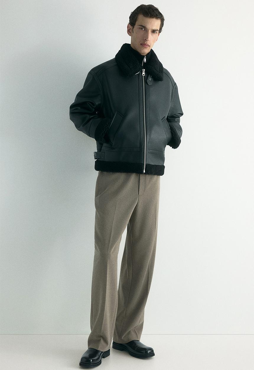 H&M - Relaxed fit trousers - beige marl